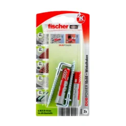 New Fischer Dübel DuoPower 10 x 50 mm mit Winkelhaken 2 Stück