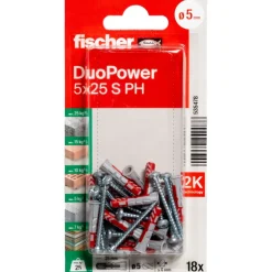 Online Fischer Dübel DuoPower 5x25 S PH K (18)