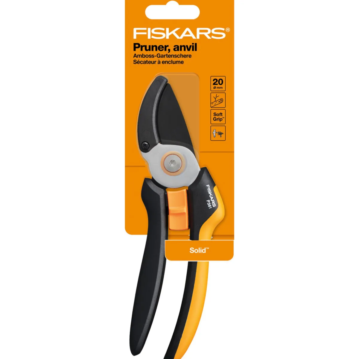 Outlet Fiskars Gartenschere Solid P361 Amboss