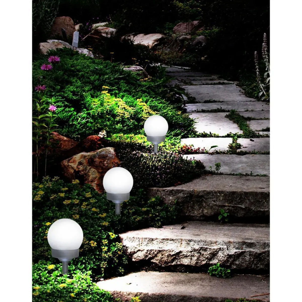 Outlet Flector Garten LED-Solar-Kugelleuchte weiß