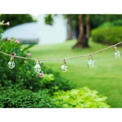 Outlet Flector Garten LED-Solar-Lichterkette Golden Vintage mit Naturfaser