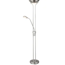 Online Flector LED- Deckenfluter Lagos m. Leseleuchte H180cm 20W+5W warmweiss, dimmbar, Metall