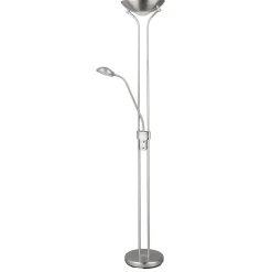 Online Flector LED- Deckenfluter Lagos m. Leseleuchte H180cm 20W+5W warmweiss, dimmbar, Metall