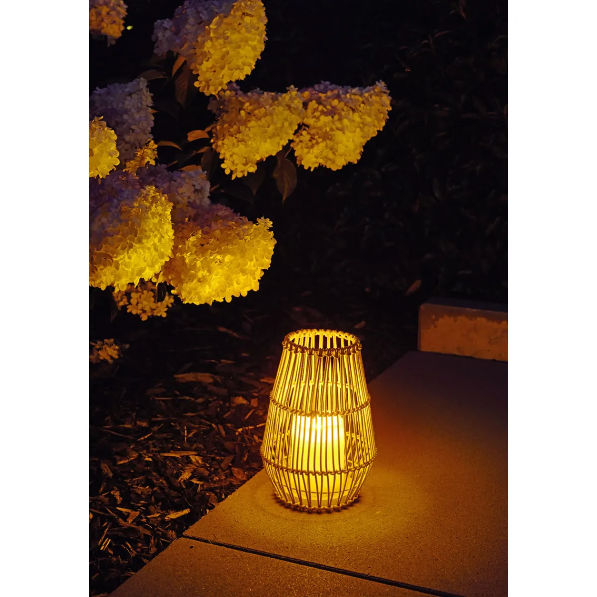 Best Flector Solarlaterne Bamboo Candlelight inkl Flackereffekt