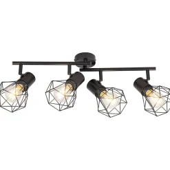 Discount Flector Spotserie Tabea 4-flg schwarz 60,5 x 18 x 17,5 cm