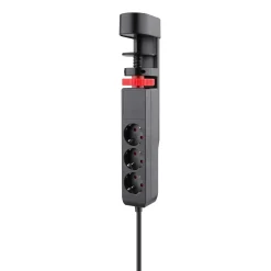 New Flector Technik Tischsteckdosenleiste 3 - fach mit Schalter und Klemmhalterung