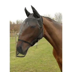 Best Fliegenschutzmaske Pony schwarz mit Fleecepolsterung
