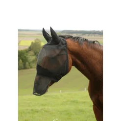 Best Fliegenschutzmaske Pony schwarz mit Fleecepolsterung