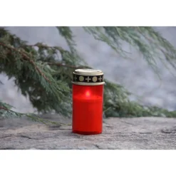 Outlet Flower Power LED Outdoor Grablampe mit Dorn SPINA RED 7 x 13 cm Kunststoff
