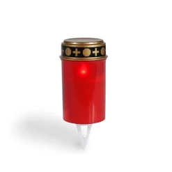 Outlet Flower Power LED Outdoor Grablampe mit Dorn SPINA RED 7 x 13 cm Kunststoff