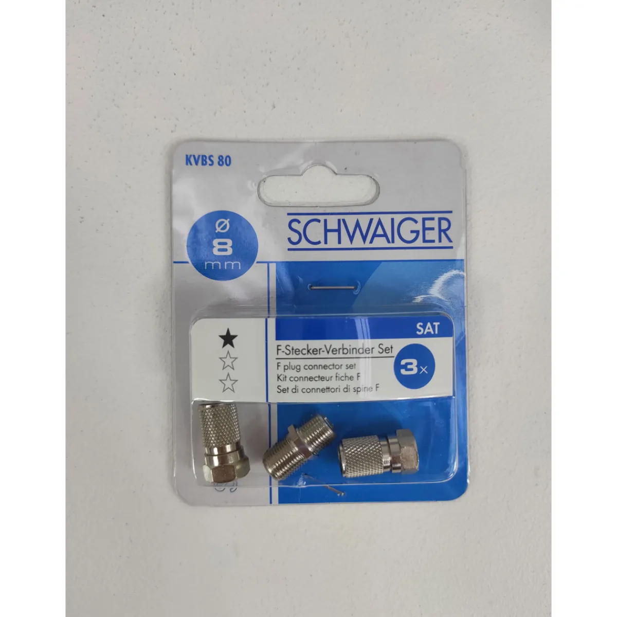 Online Schwaiger F-Verbinder Set f. 8 mm 2xF-St/1xF-Verb.