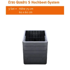 New Garantia Hochbeet-System Ergo Quadro anthrazit Größe S