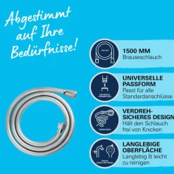 Hot Grohe Brauseschlauch „VitalioFlex Comfort“, chrom, 1,50 m