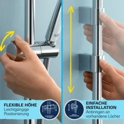 New Grohe Brausestangenset Vitalio Comfort 110 3 Strahlarten (Rain, Jet, Massage)
