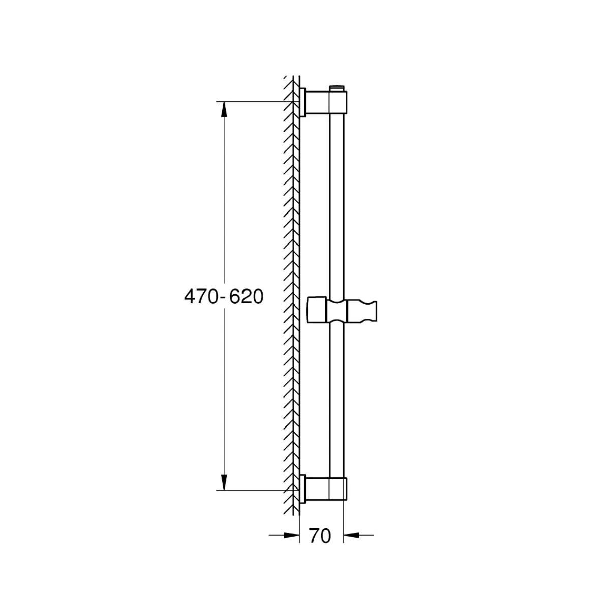 Clearance Grohe Brausestange Vitalio Universal 600mm