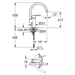 Discount Grohe Einhand-Spültischbatterie Wave Cosmopolitan1/2"