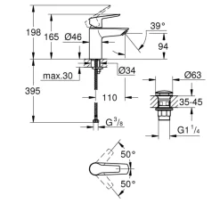 Clearance Grohe Einhand-Waschtischbatterie Start 1/2