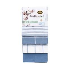 Clearance Gözze Geschirrtücher 100% Baumwolle 4er Pack 50x70cm blau