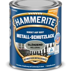 Outlet Hammerite Metallschutzlack hellgrau glänzend 250 ml