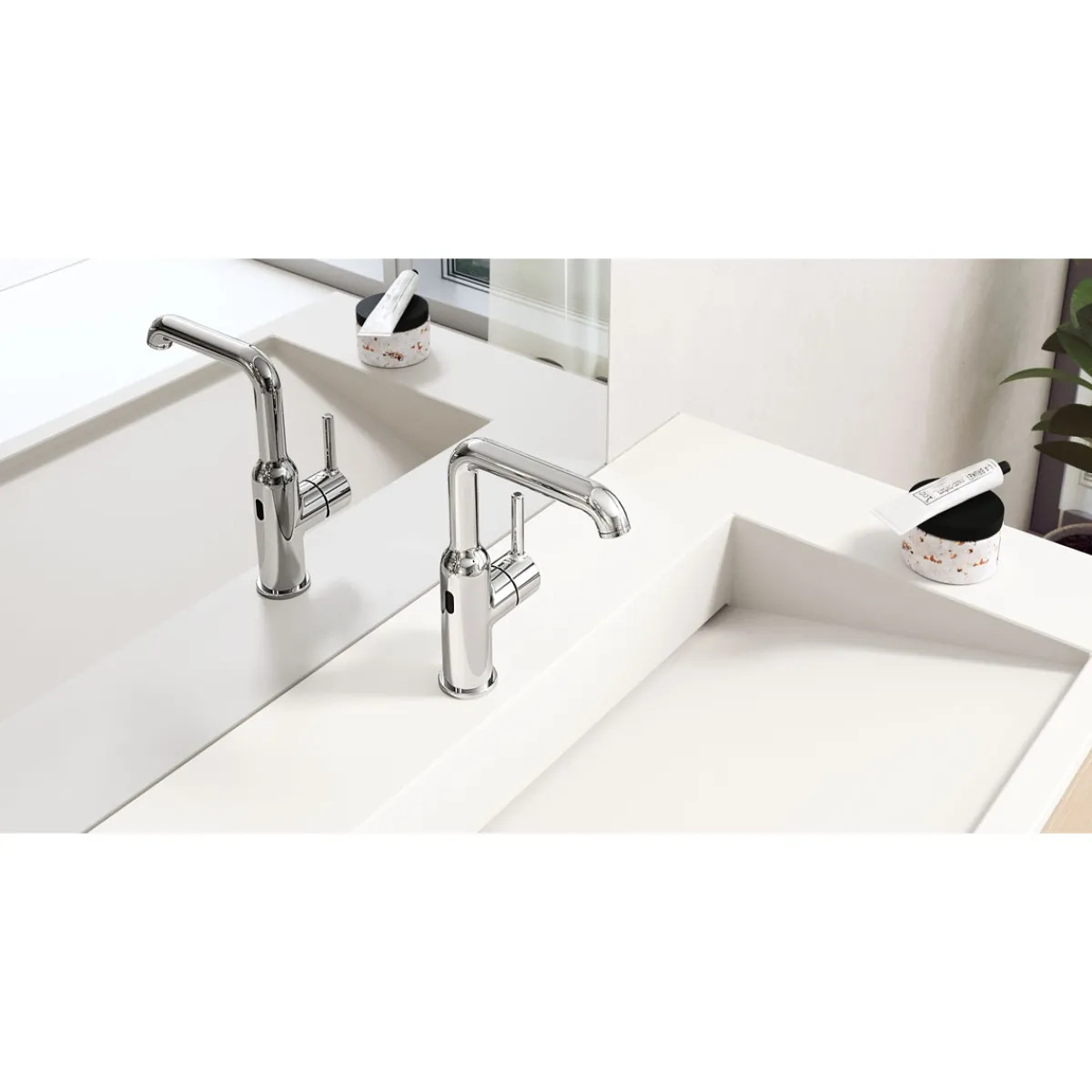 New Hansa Waschtischarmatur „vantis Style Hybrid“ Chrom Bluetooth Sensor