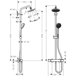 Sale Hansgrohe Überkopfbrause-Set Showerpipe Croma 160