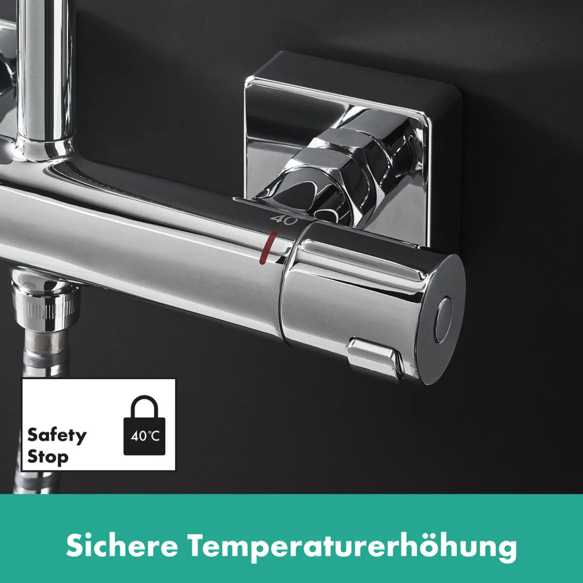 New Hansgrohe Duschsystem Vernis Shape mit Thermostat chrom
