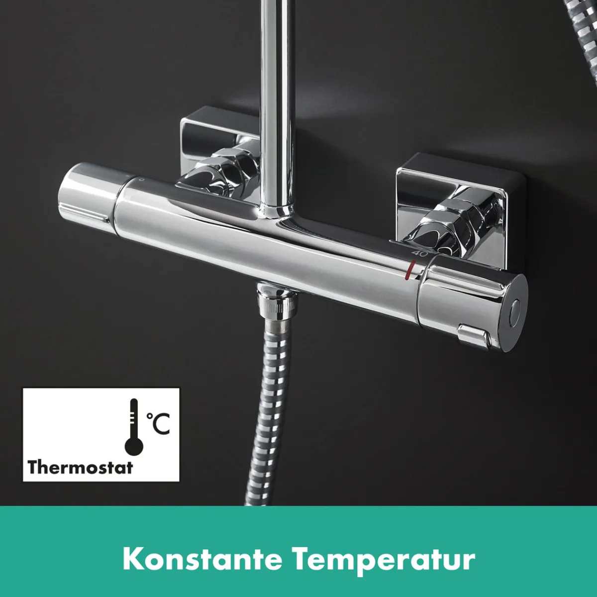 New Hansgrohe Duschsystem Vernis Shape mit Thermostat chrom