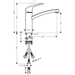 Discount Hansgrohe Einhebel-Küchenmischer 160 Focus M41 Niederdruck 1 Strahlart Chrom