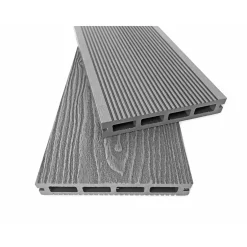 Hot Hartmann WPC-Terrassendiele grau geriffelt 200 x 14,5 x 2,3 cm
