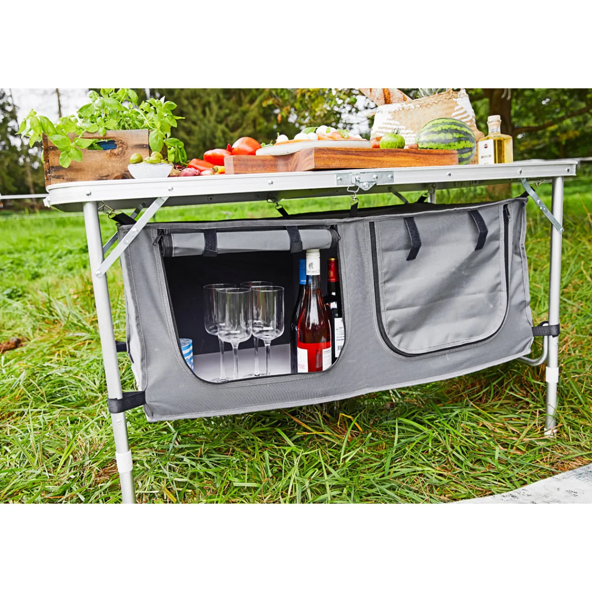 Outlet Haveson Camping-Tisch mit Ablagefächern