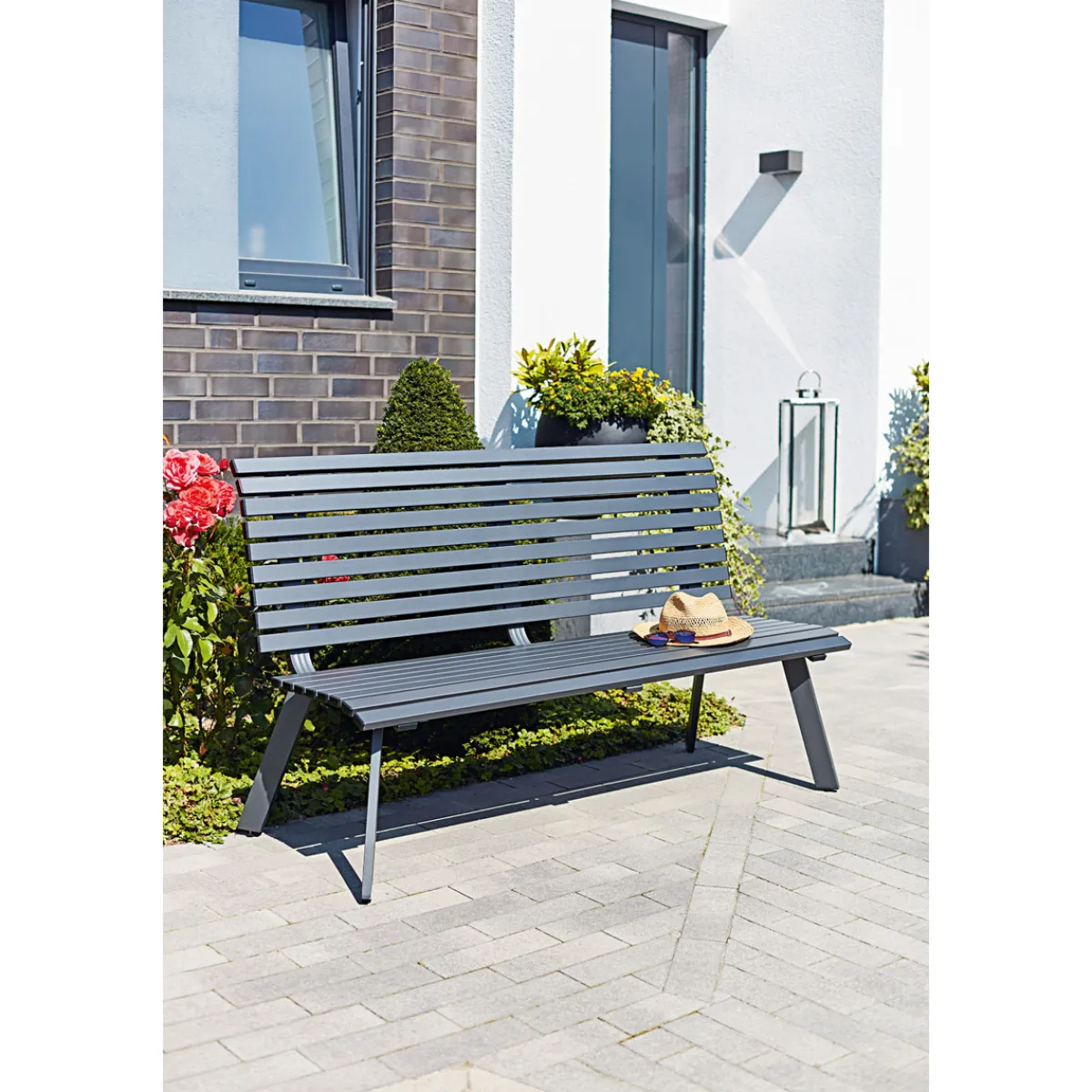 Best Haveson Gartenbank Halmstad anthrazit 150 x 89 x 63 cm