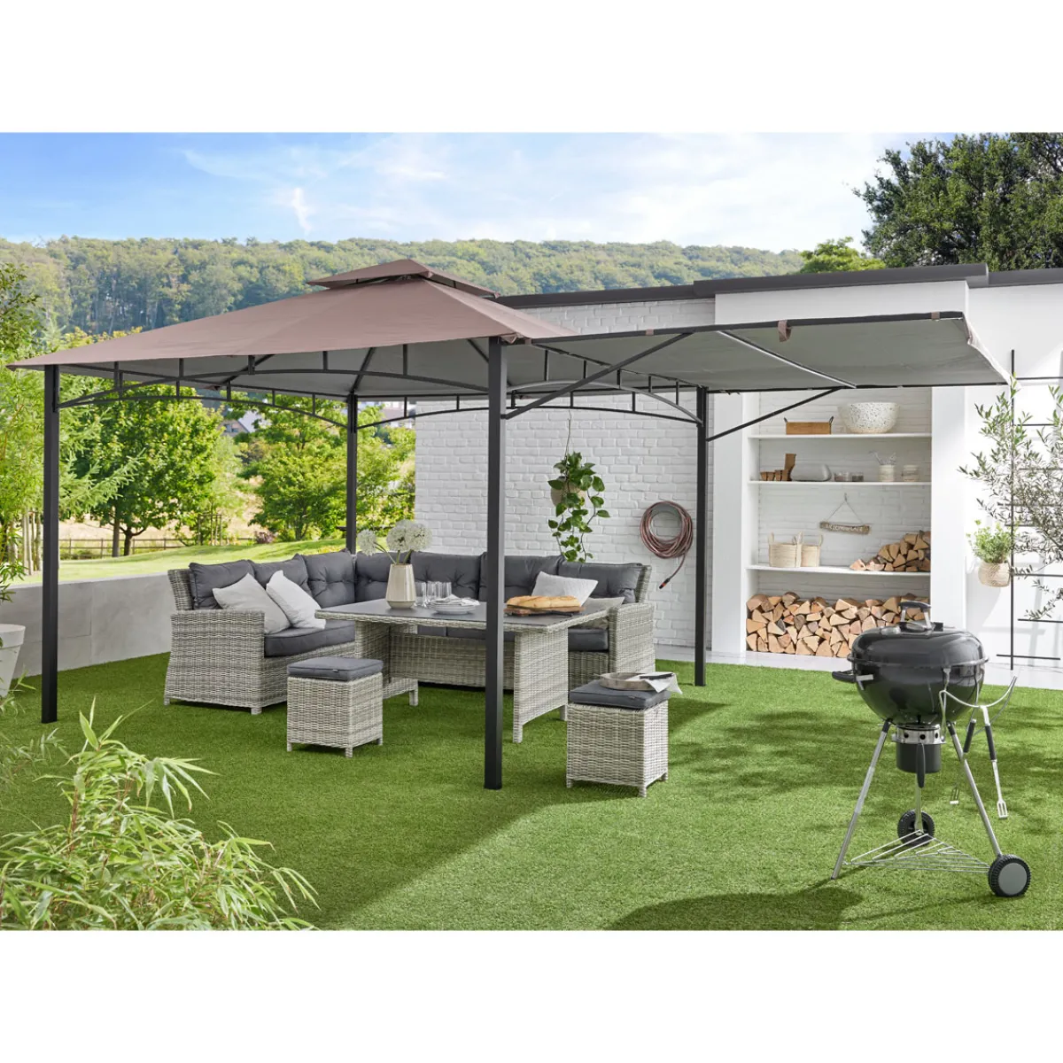Discount Haveson Pavillon cappuccinofarben 330 x 330 cm