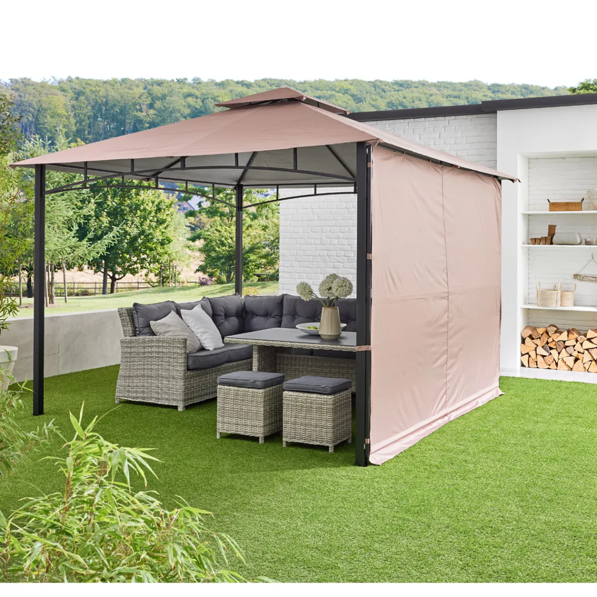 Discount Haveson Pavillon cappuccinofarben 330 x 330 cm