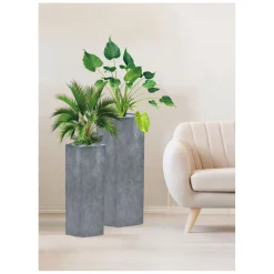 Sale Haveson Pflanzsäule Wiped grey 28 x 28 x 60 cm