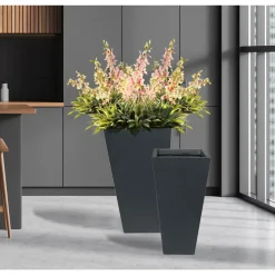 Discount Haveson Pflanztopf Terrazzo konisch-eckig 42 x 42 x 75 cm