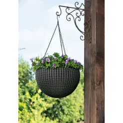 Online Haveson Rattan-Pflanzampel Durchmesser 35 cm anthrazit