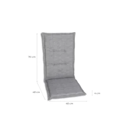 Best Haveson Sitzauflage Hochlehner 118x48x4cm hellgrau