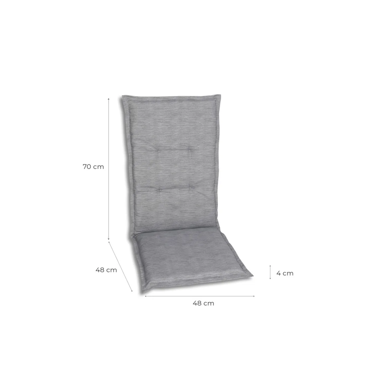Best Haveson Sitzauflage Hochlehner 118x48x4cm hellgrau