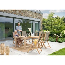 Hot Haveson Stapelsessel Mykonos Akazienholz 58 x 84 x 58 cm hellgrau