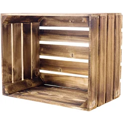 New Holzkiste geflammt 50 x 40 x 30 cm