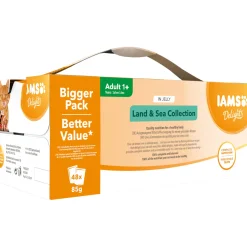 New IAMS Nassfutter Delights Erwachsen Mix in Gelee 48 x 85 g