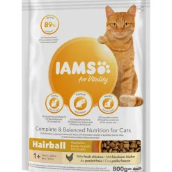 Sale iams Trockenfutter Vital Katze Haarballen Huhn 800 g