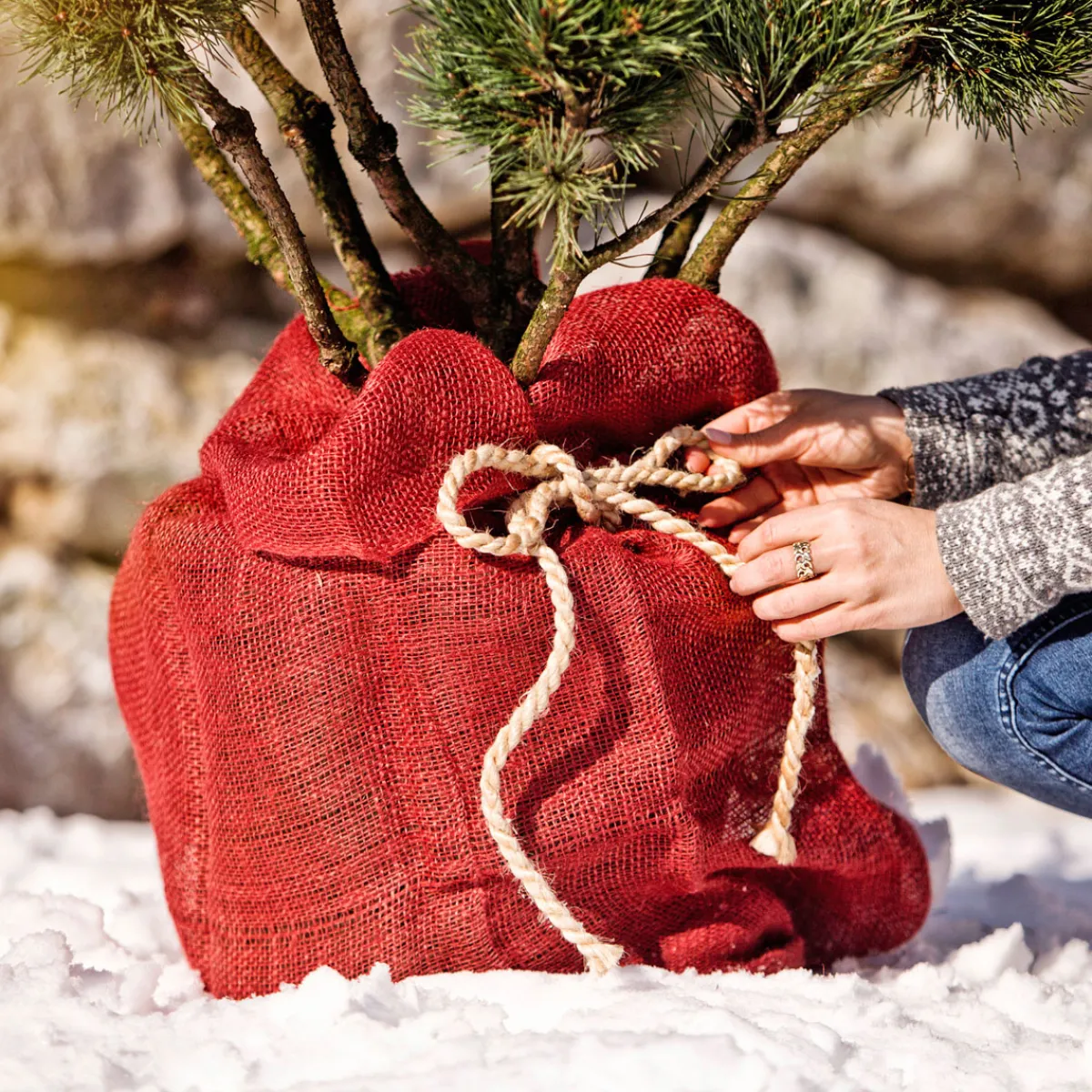 Best Windhager Jute-Sack 70x100 cm, rot