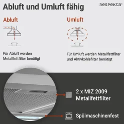 Discount Respekta Kaminhaube Edelstahl CH22058IXB60 CM