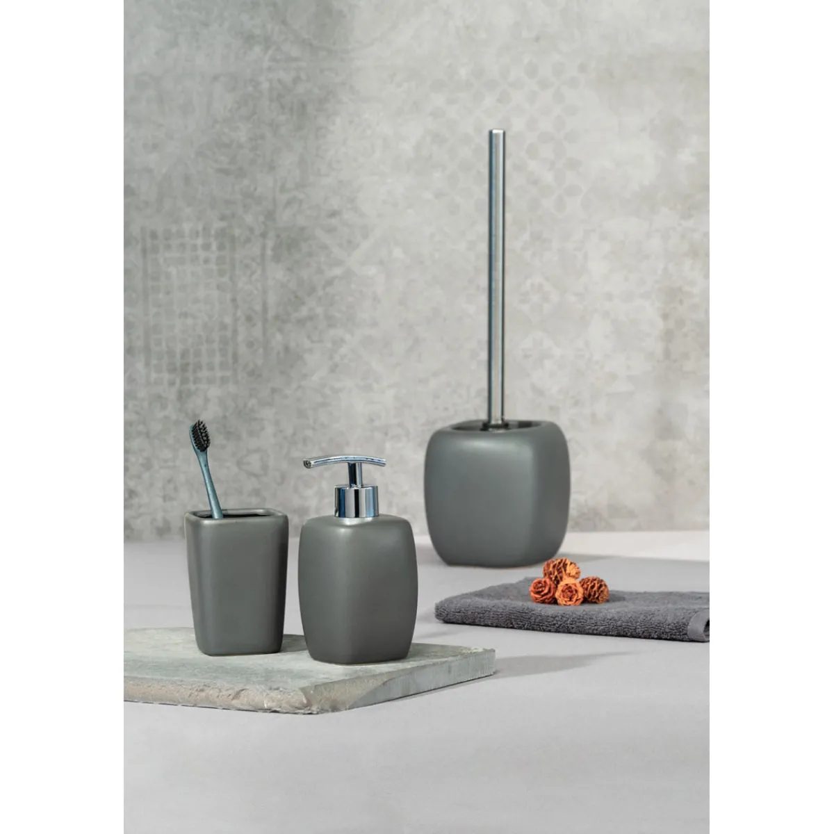 Outlet Wenko Keramik Zahnputzbecher Mod. Faro grey