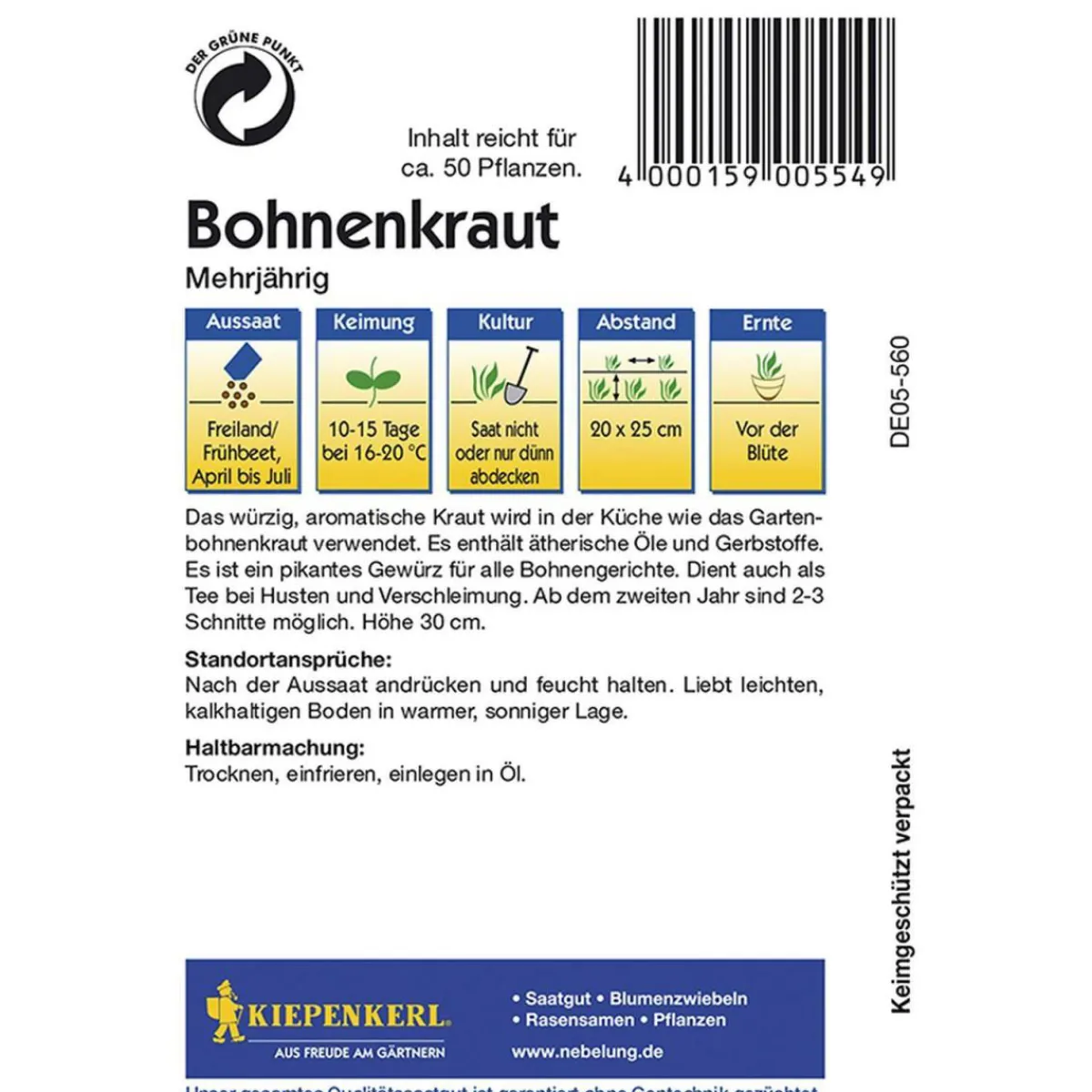 Outlet Kiepenkerl Bohnenkraut mehrjährig