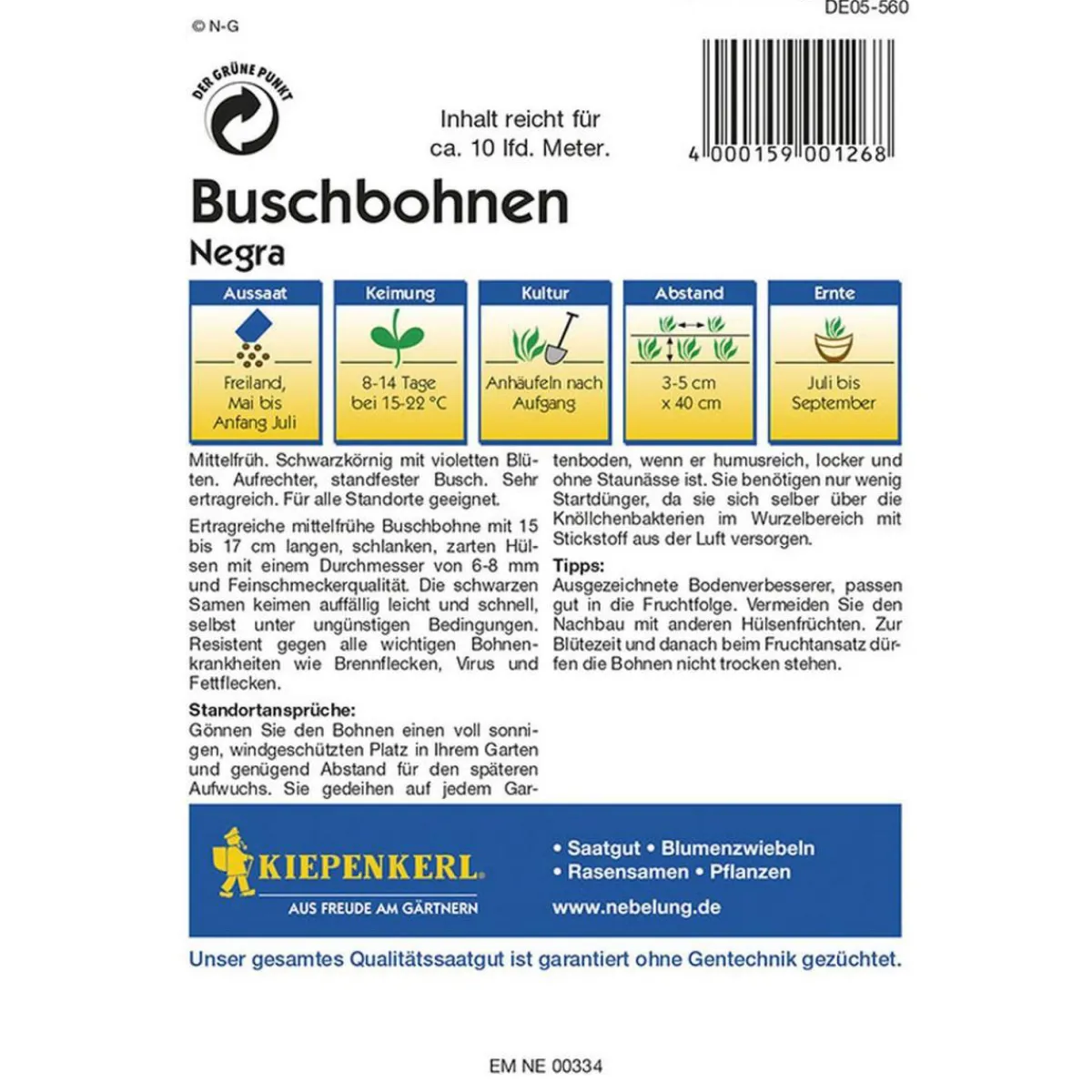 Discount Kiepenkerl Buschbohnen Negra Profi-Line