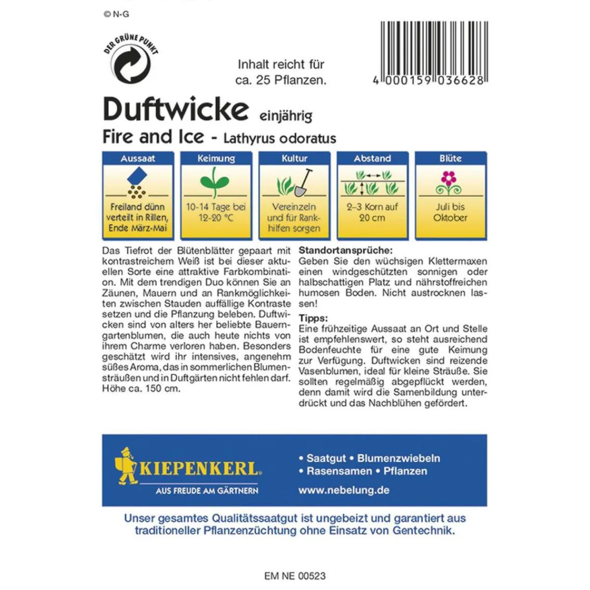 Outlet Kiepenkerl Edelwicken Fire und Ice Profi-Line