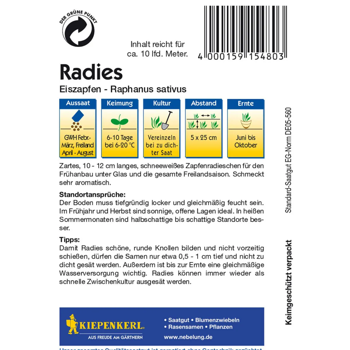 Hot Kiepenkerl Radies Eiszapfen