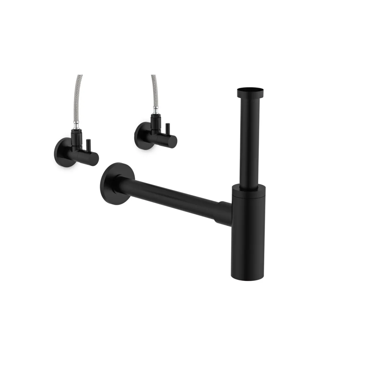 Clearance Kirchhoff Design-Flaschensiphon schwarz 1 1/4" x 32 mm rund